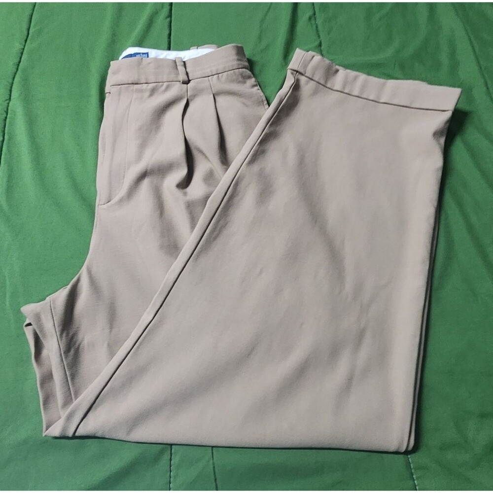 Vintage Ralph Lauren Baggy Wide Cuffed Legs Women's Pants Beige Size 10 - Picture 11 of 16